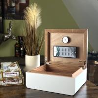 SLIGHT SECONDS Adorini Carrara Deluxe White Cigar Humidor - Medium - 75 Capacity (AD050)